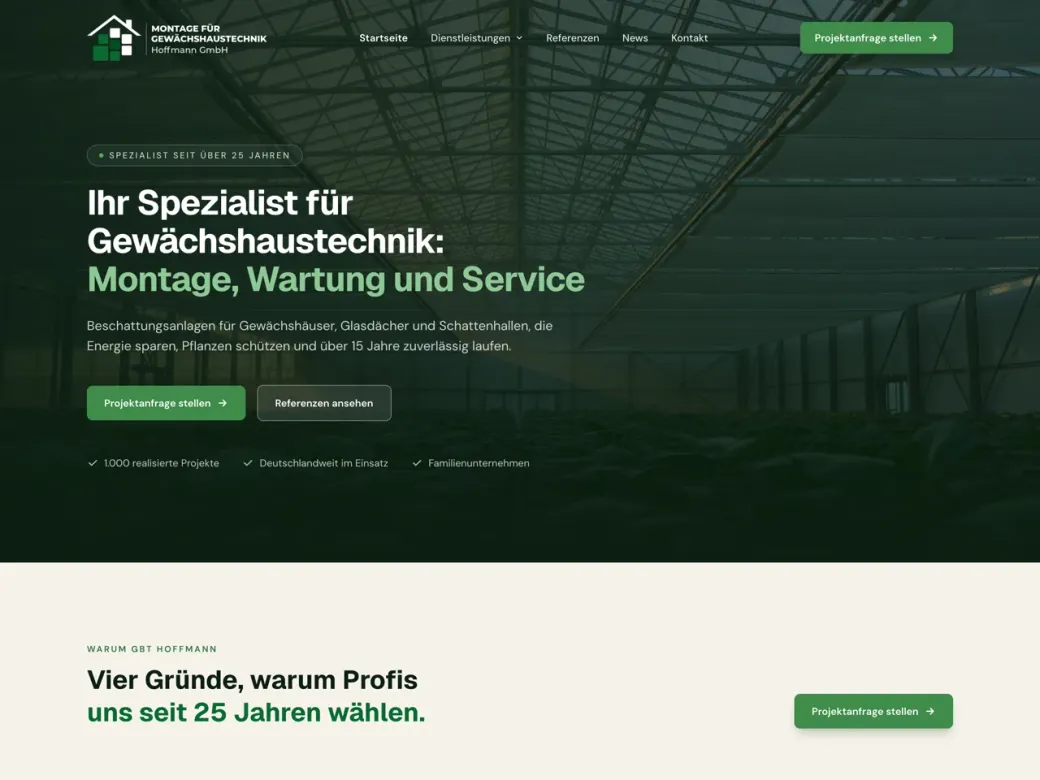 GBT Hoffmann GmbH – Website für Gewächshaustechnik, umgesetzt von Marketing Planet
