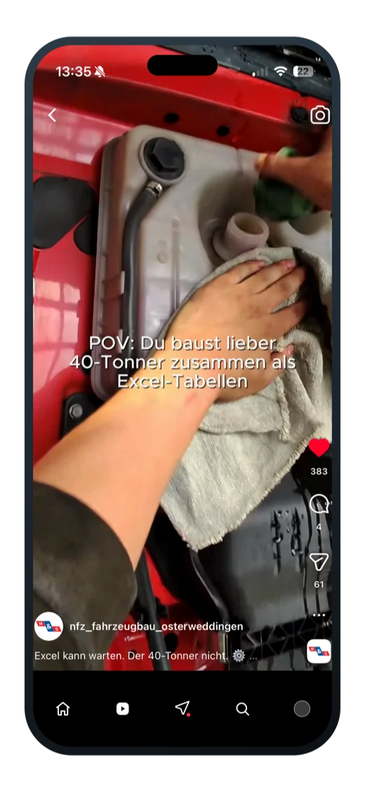 Instagram Reel aus der Content-Produktion eines Kunden